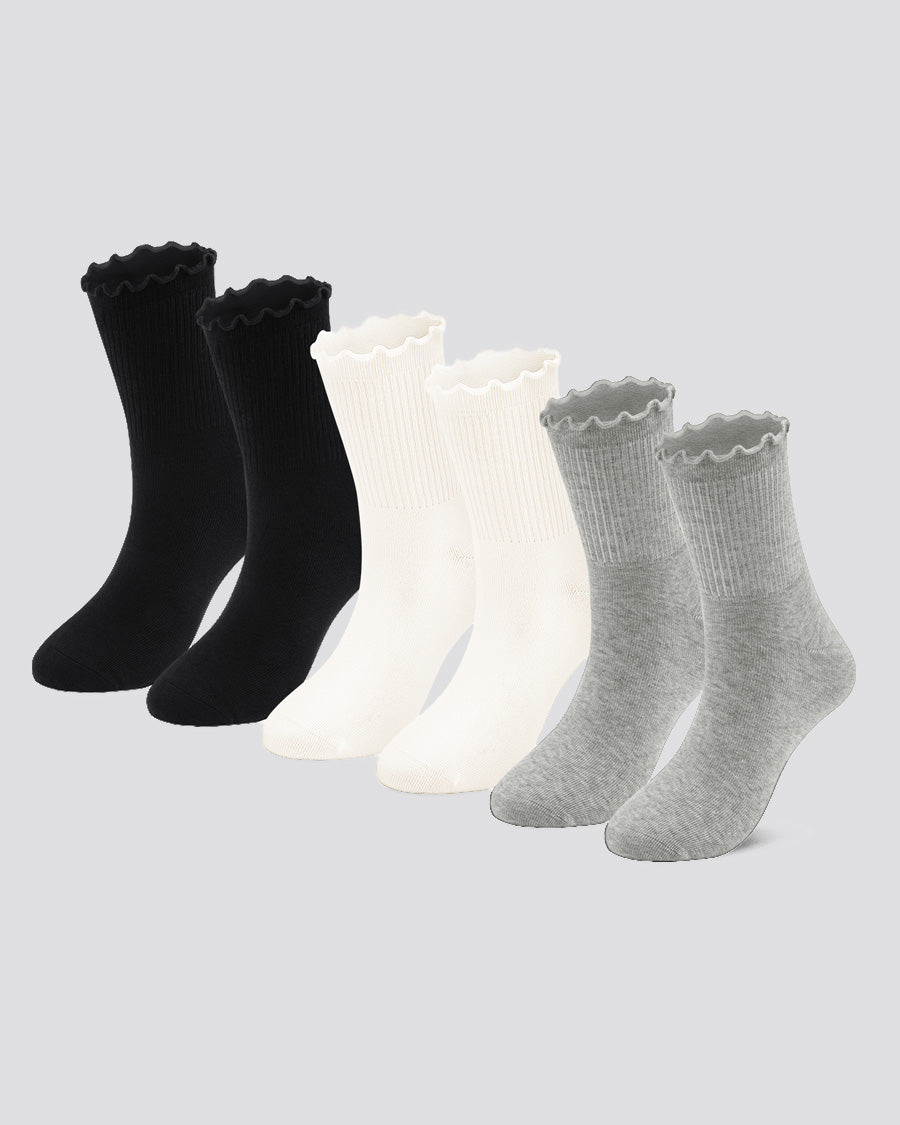 3 Pack Kids Ribbed Calf Socks