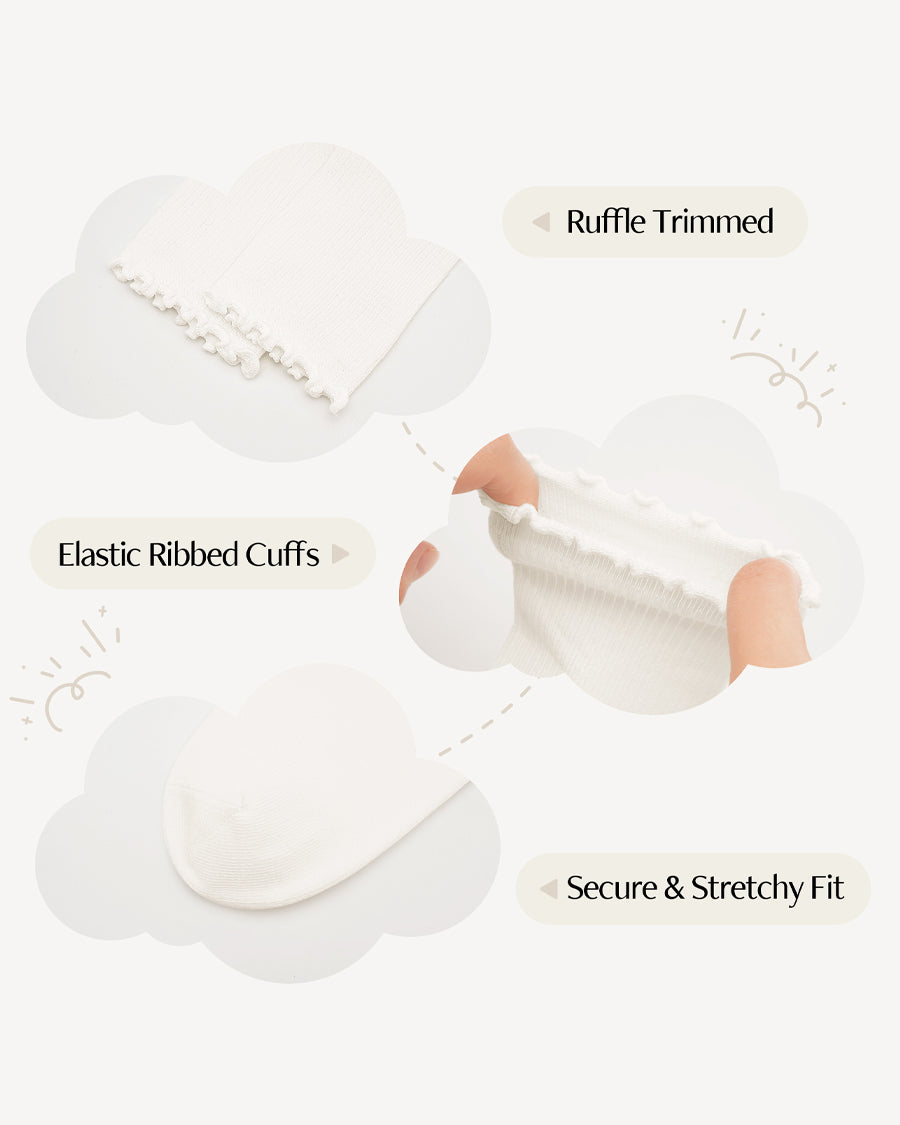 White Kids Ruffle Trimmed Socks