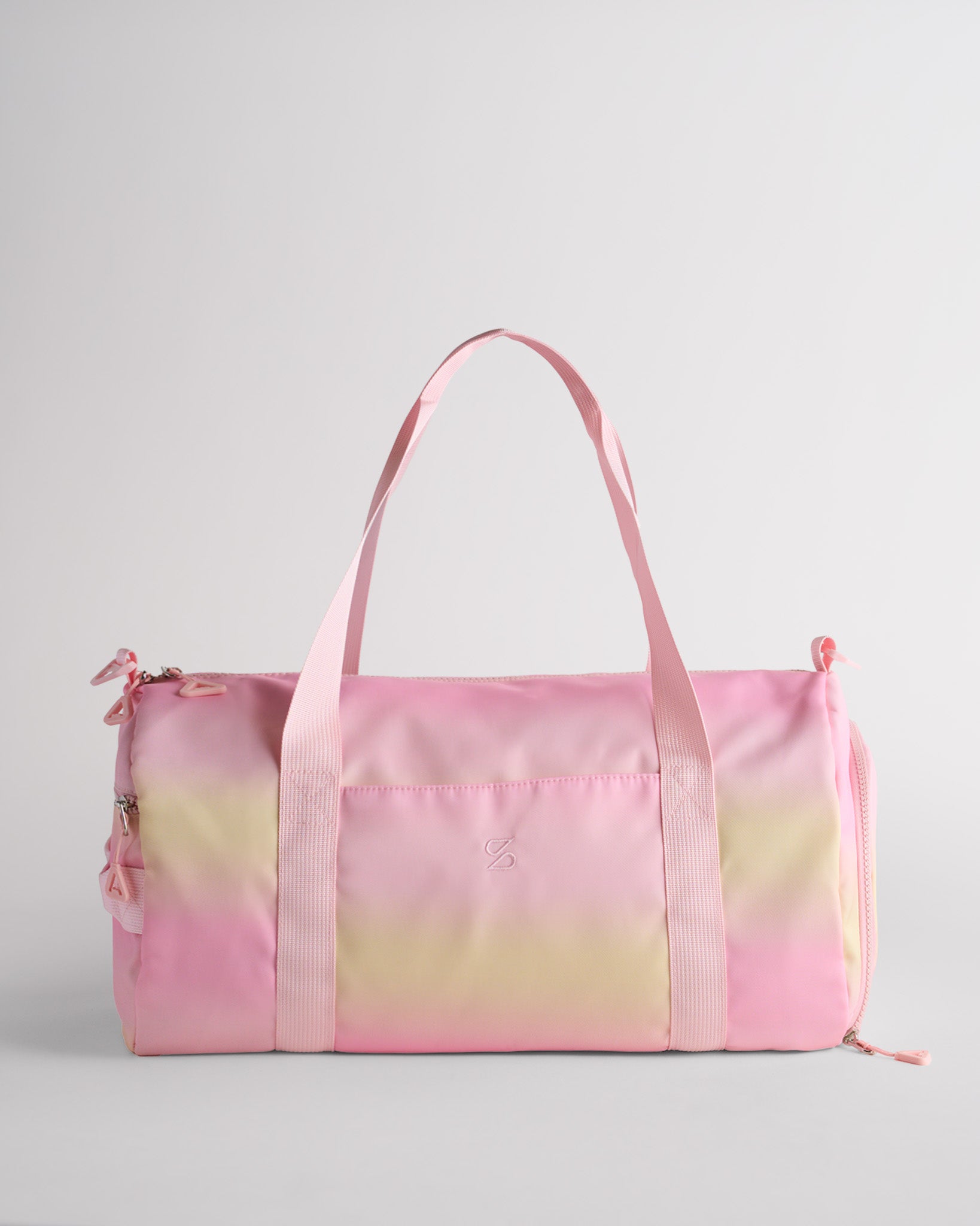 Sunset Sorbet ombré duffle bag with spacious main compartment and stelle logo design