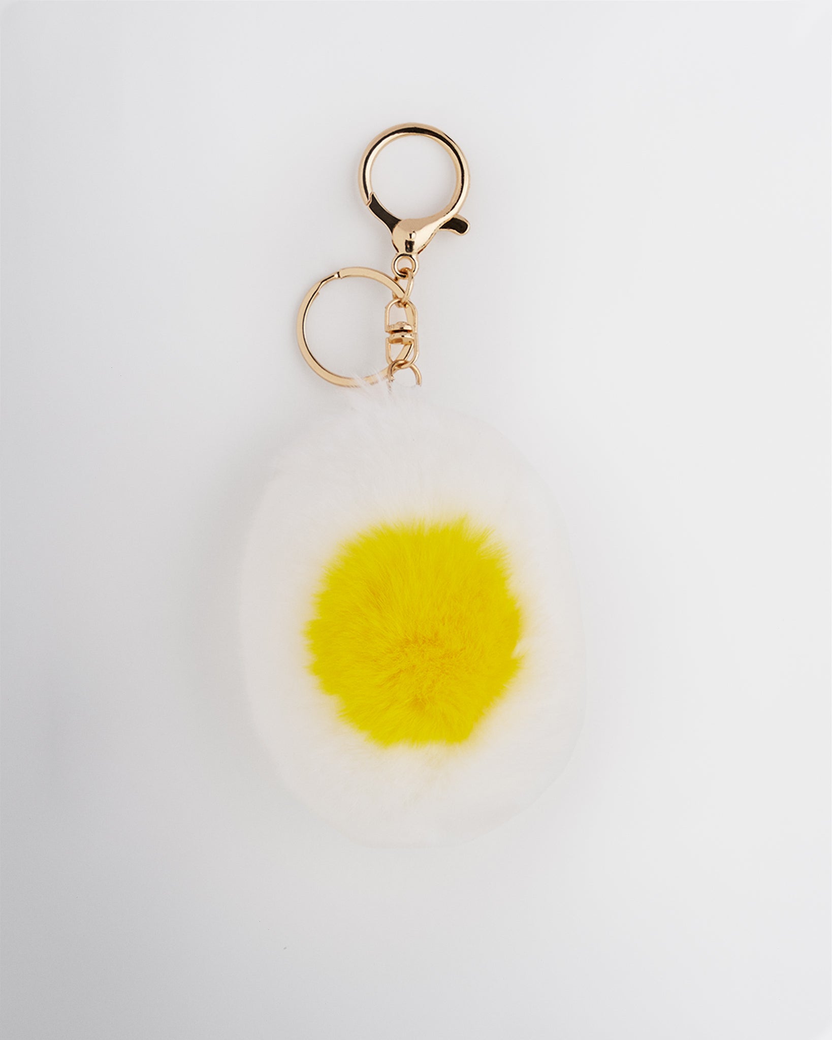 Fur Over Easy Egg Keychain