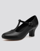 Black T-Strap Character Shoes with 2.5" Heel - View 2