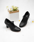 Black T-Strap Character Shoes with 2.5" Heel - View 4