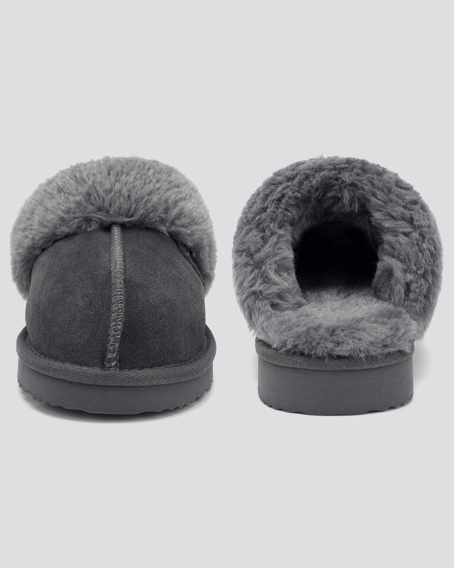 Grey Classic Fuzzy Slippers