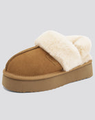Chestnut Warm-Lined Suede Slippers