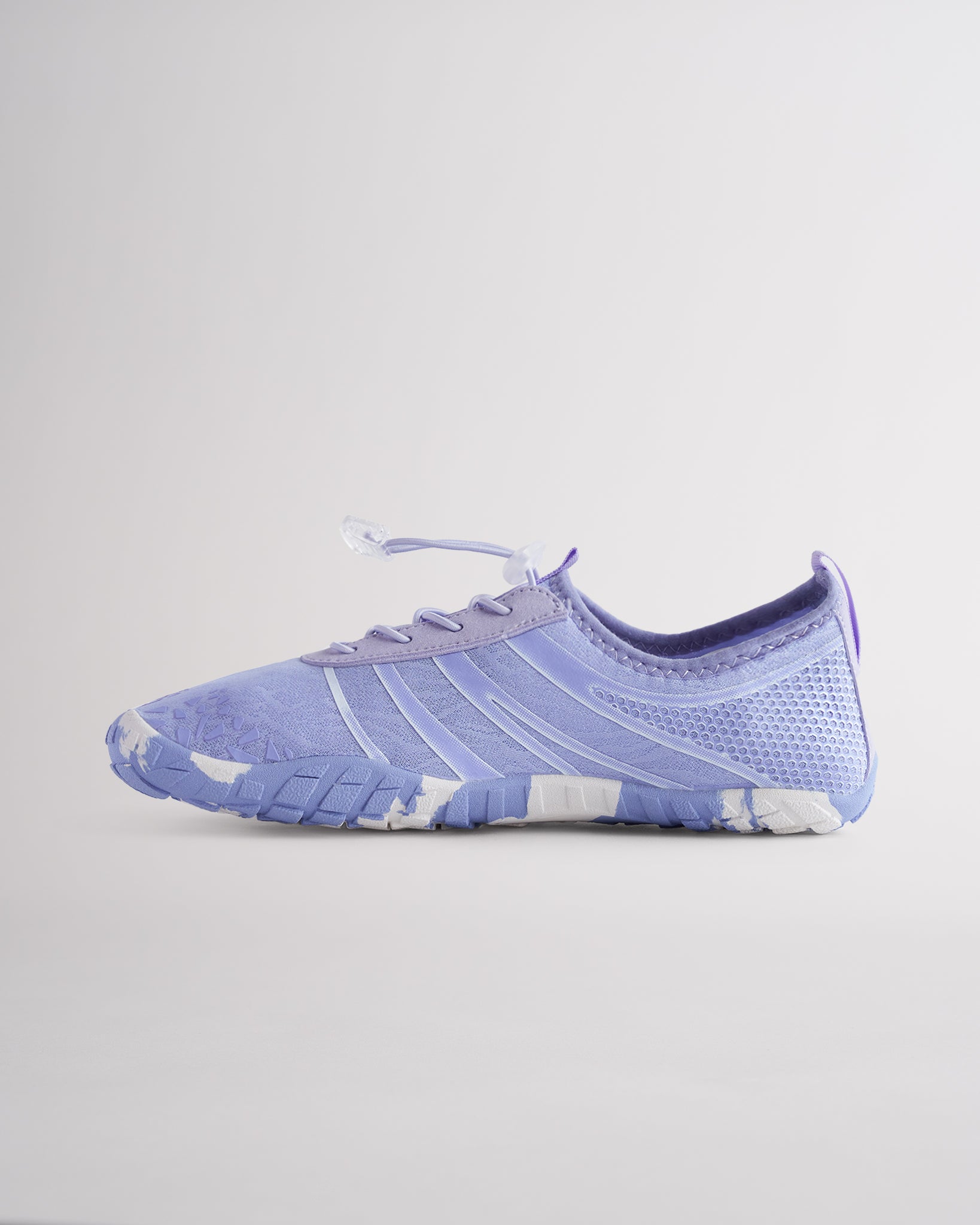 Side angle of womens water shoes showing breathable mesh design and dual pull tabs