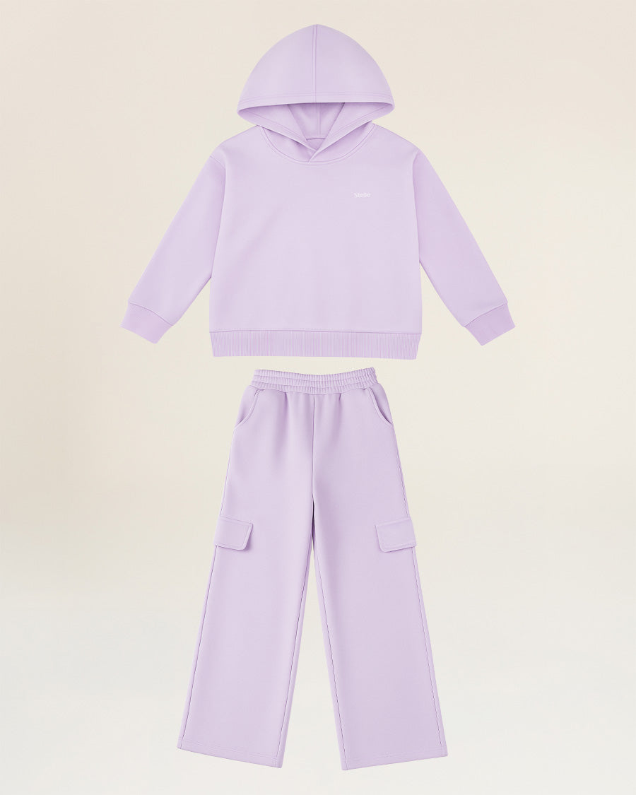 Lavender Fleece Out Kids Matching Sweat Set