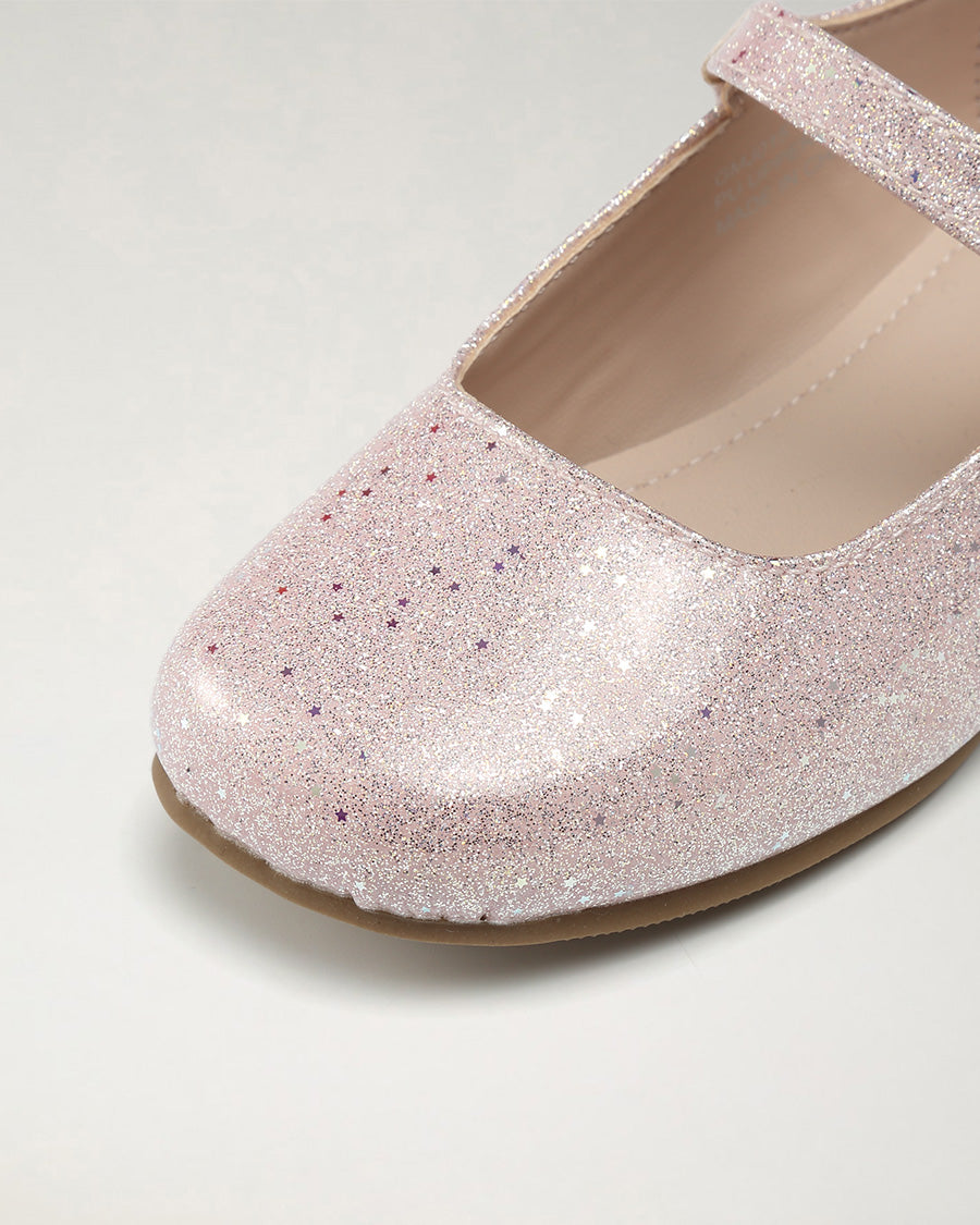 Blush Glimmer Girls Low-Heel Dress Shoes