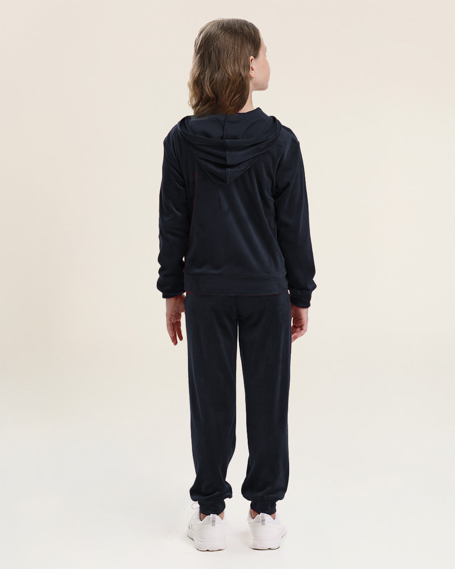 Navy All That & Velour Kids Matching Set