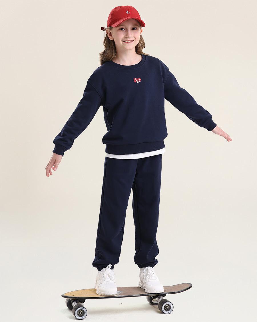 No Sweat Kids Matching Set in Dark Navy