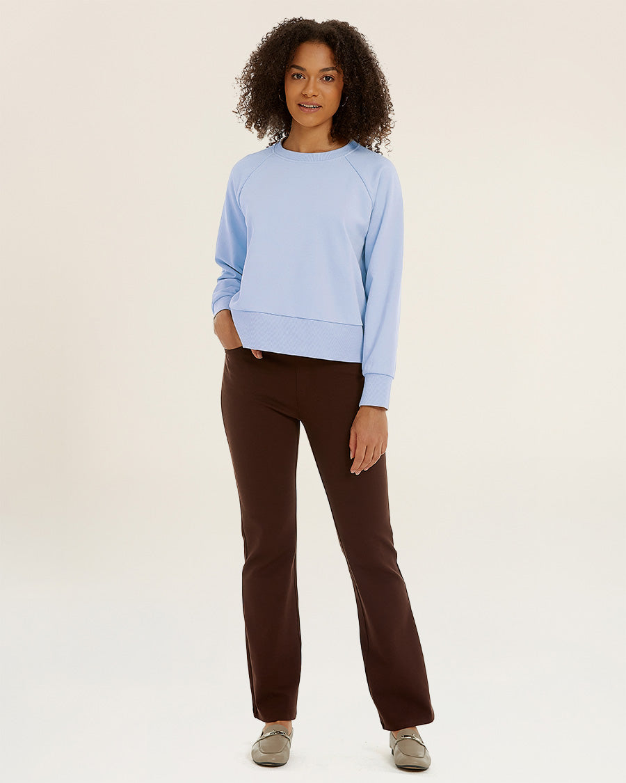Baby Blue Raglan Sleeve Crewneck Sweatshirt