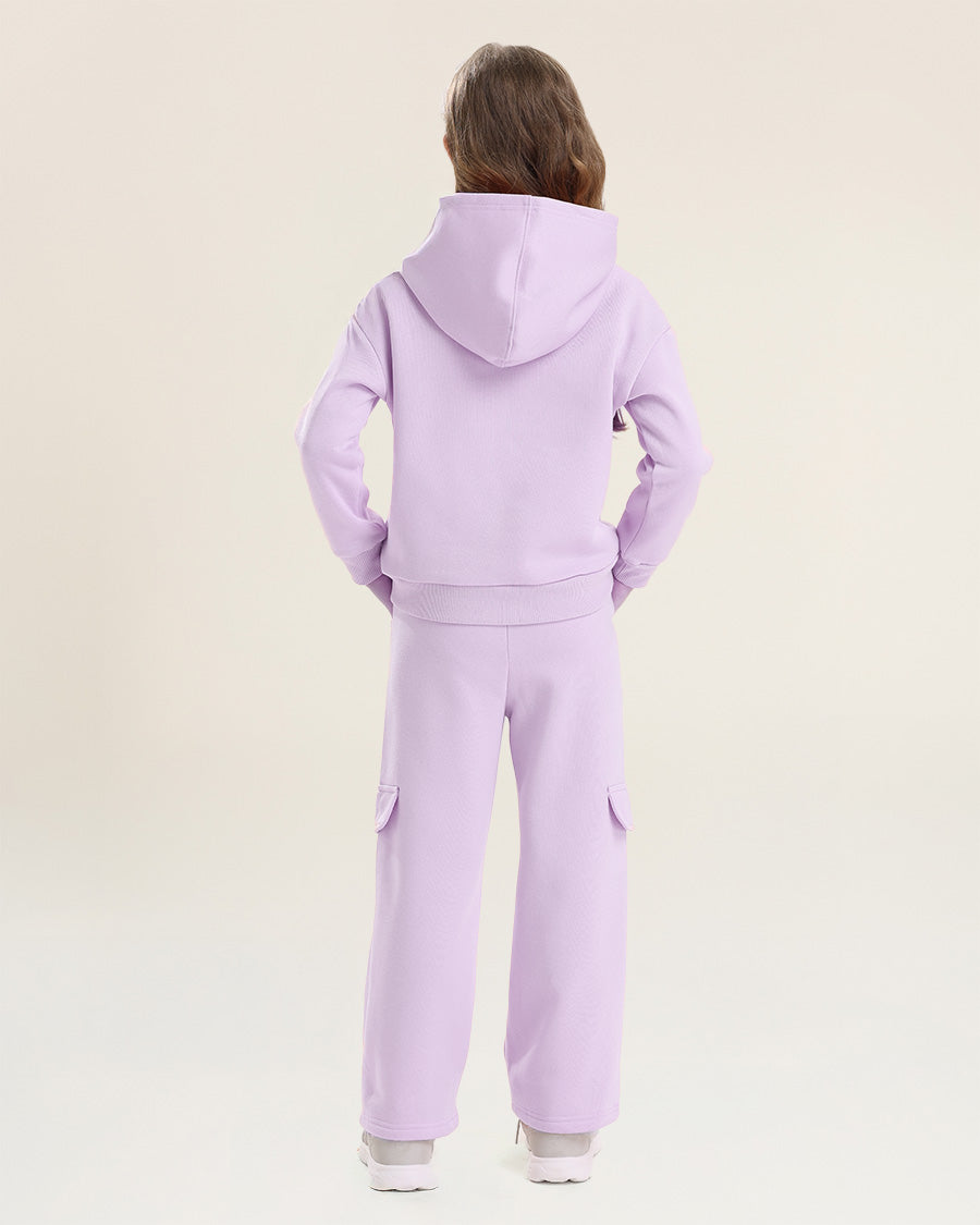 Lavender Fleece Out Kids Matching Sweat Set