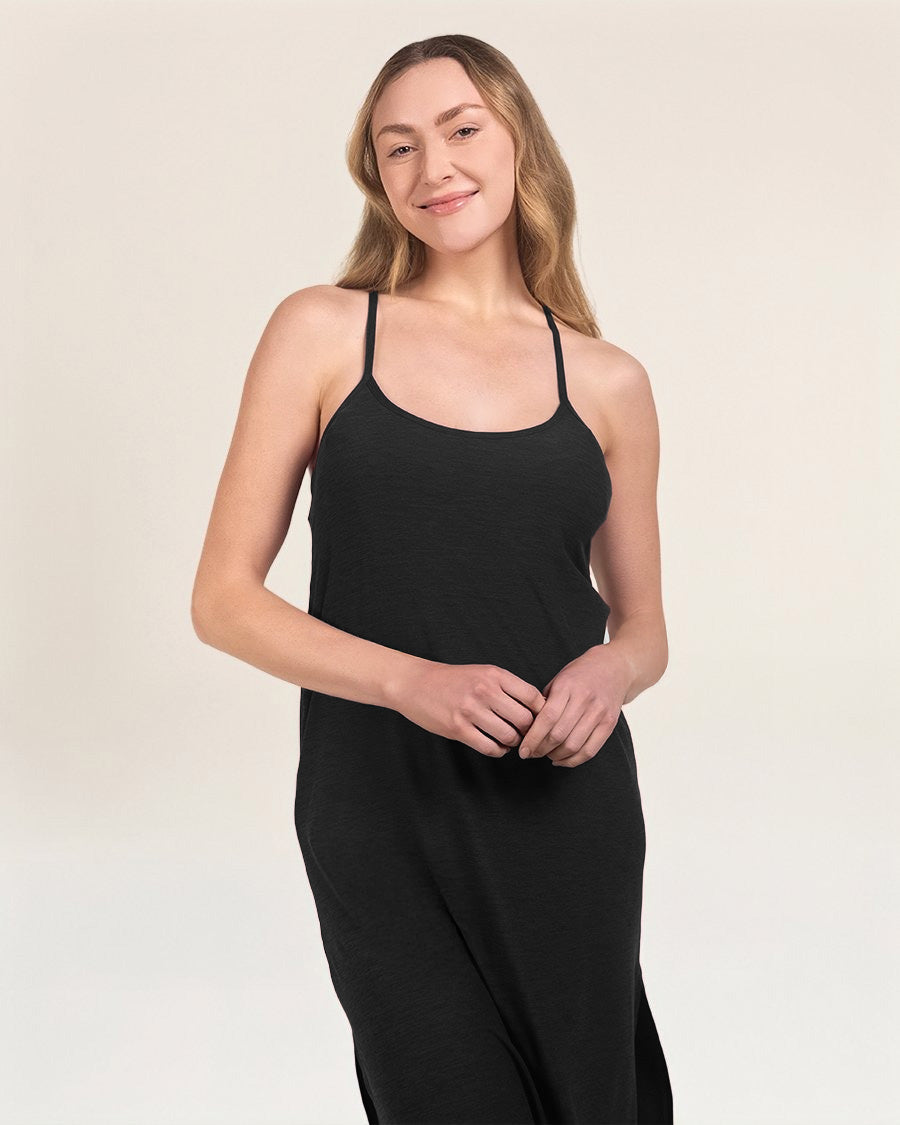 Heather Charcoal Cloud Essential Spaghetti Strap Slip Dress