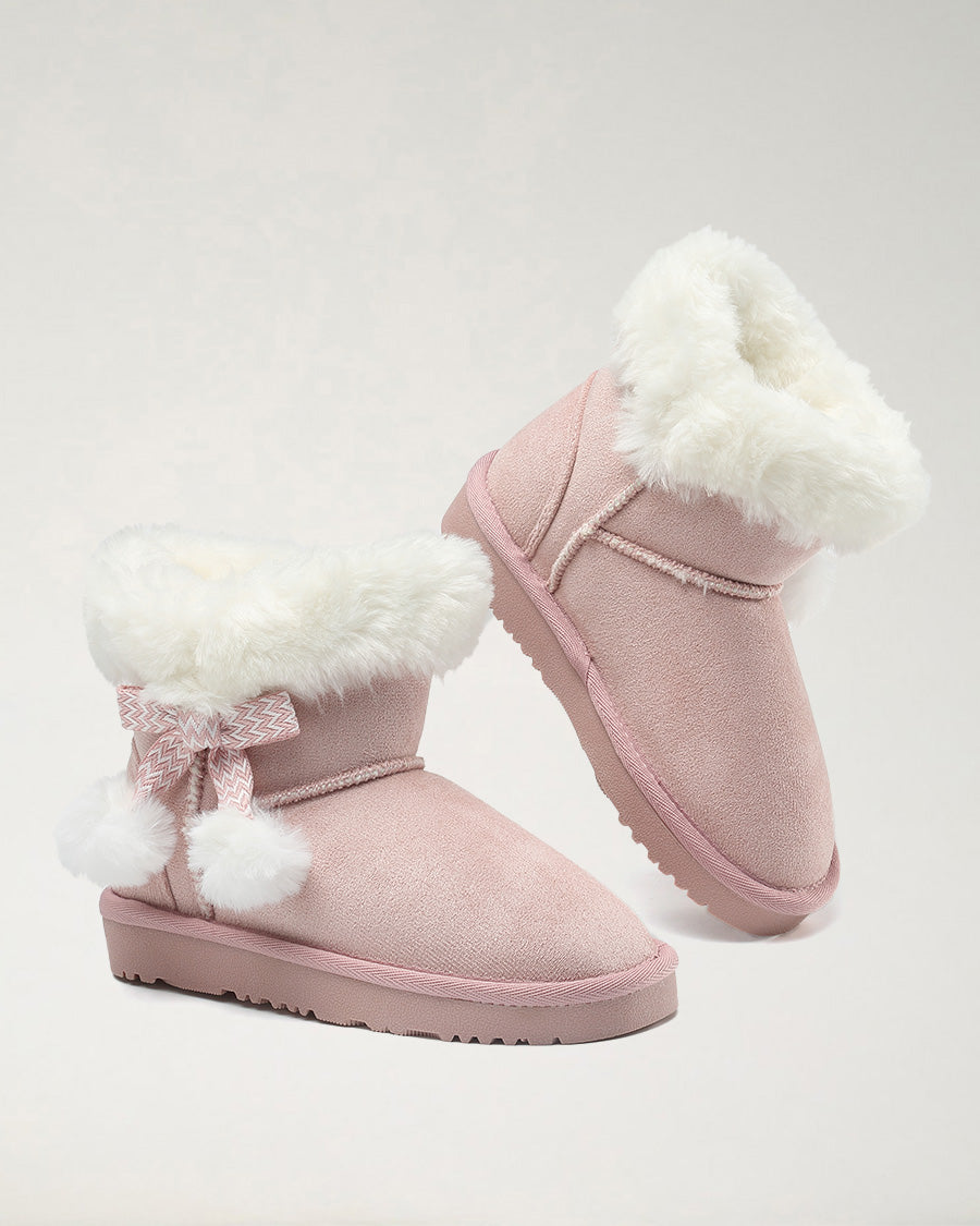 Fluff Stuff Kids Suede Boots in Pink
