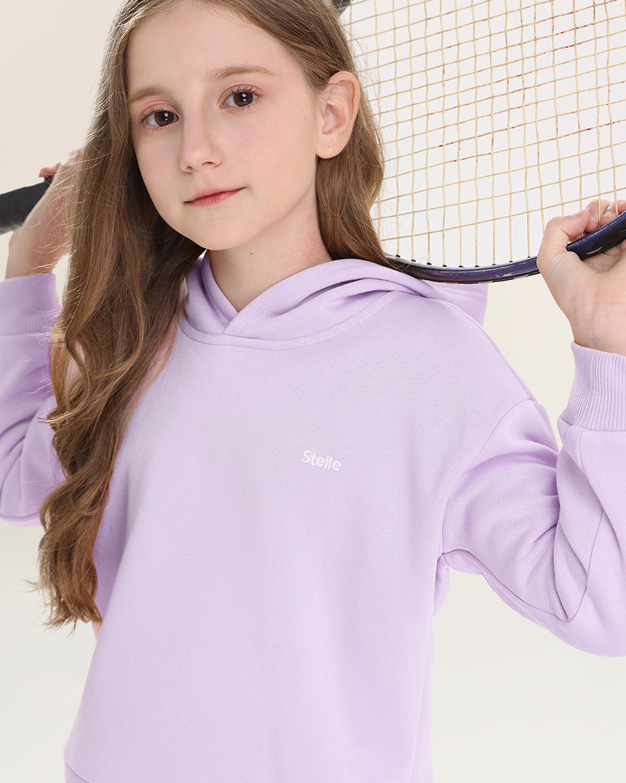 Lavender Fleece Out Kids Matching Sweat Set
