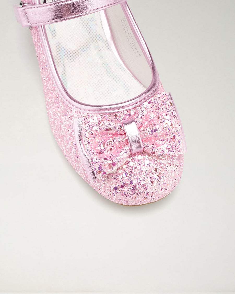 Pink Girls Glittery Mary Jane Dress Shoes