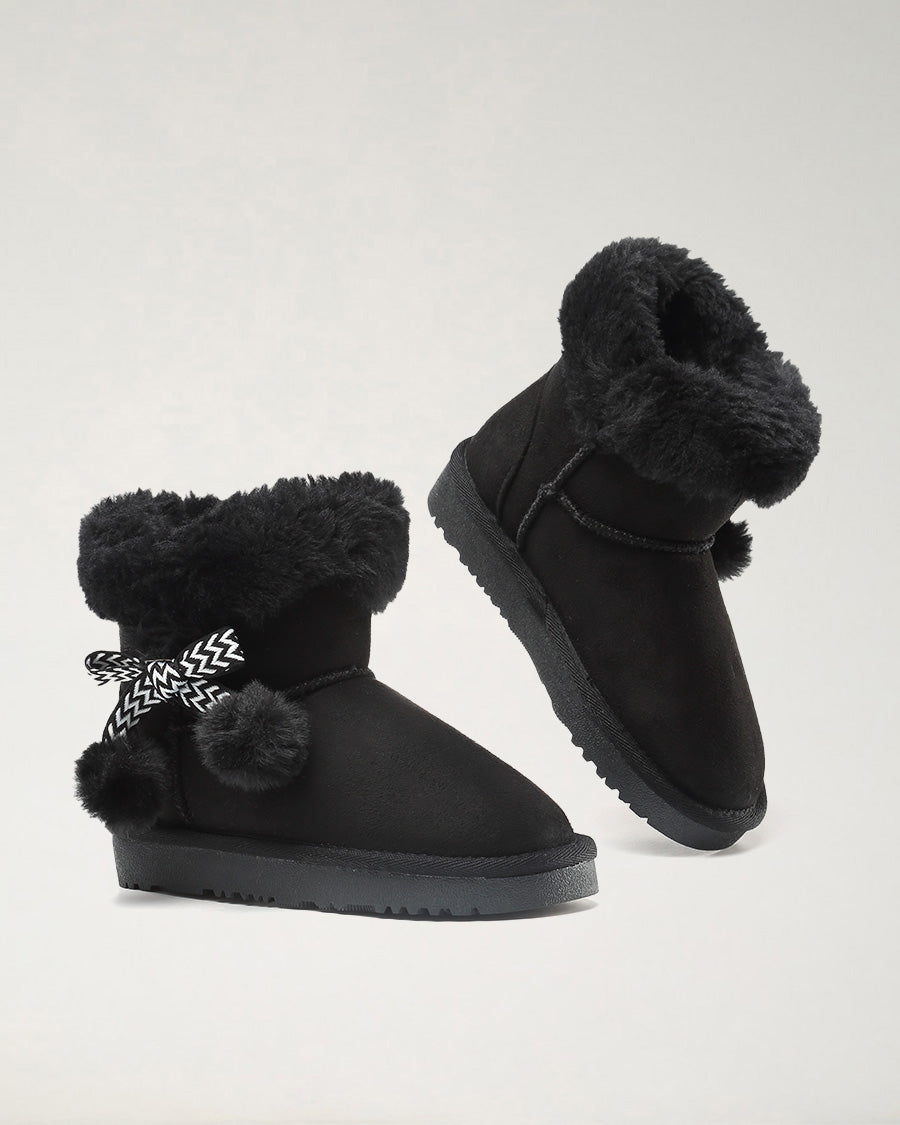 Fluff Stuff Kids Suede Boots in Black