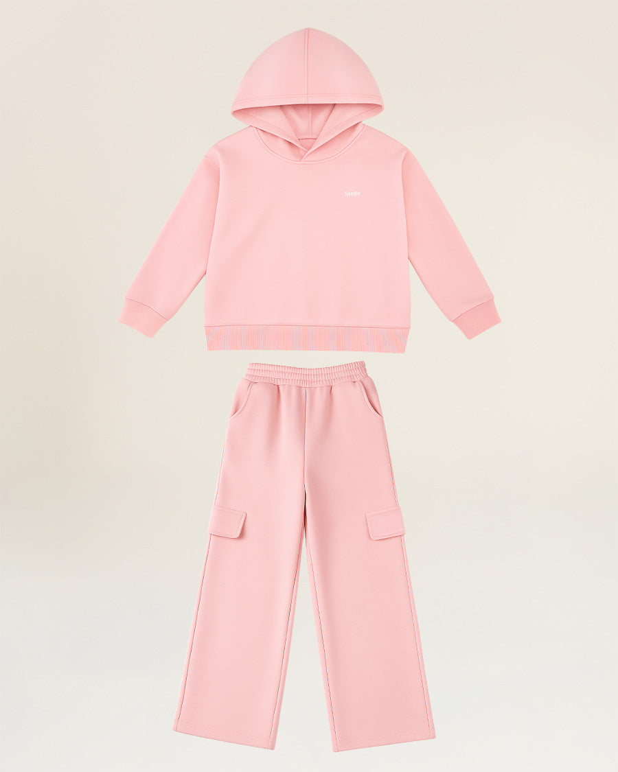 Pink Fleece Out Kids Matching Sweat Set
