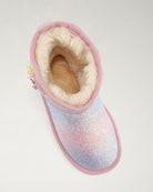 Kids Faux Show Short Suede Boots in Rainbow Blue