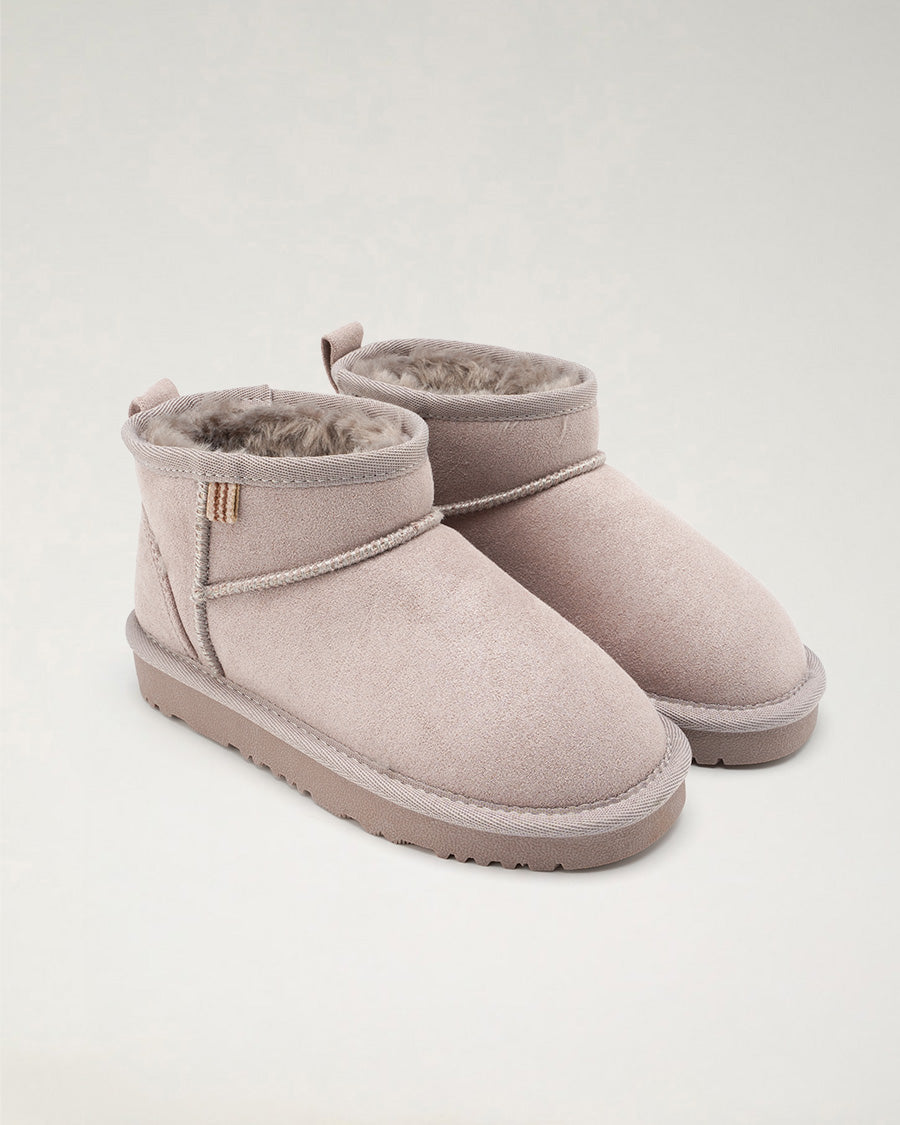 Grey Short N' Sweet Kids Suede Boots
