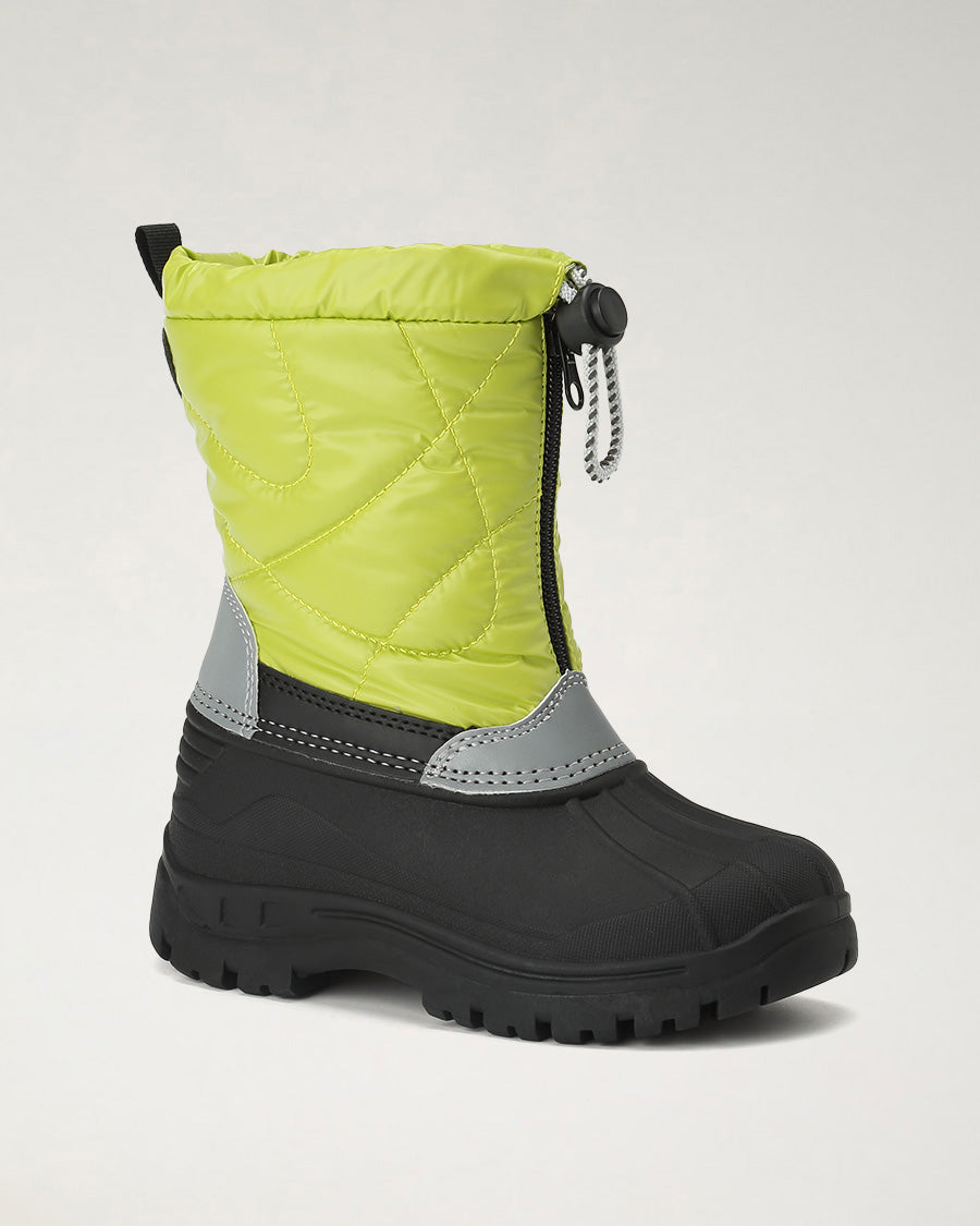 Neon Green Kids Snow Much Fun Winter Boots