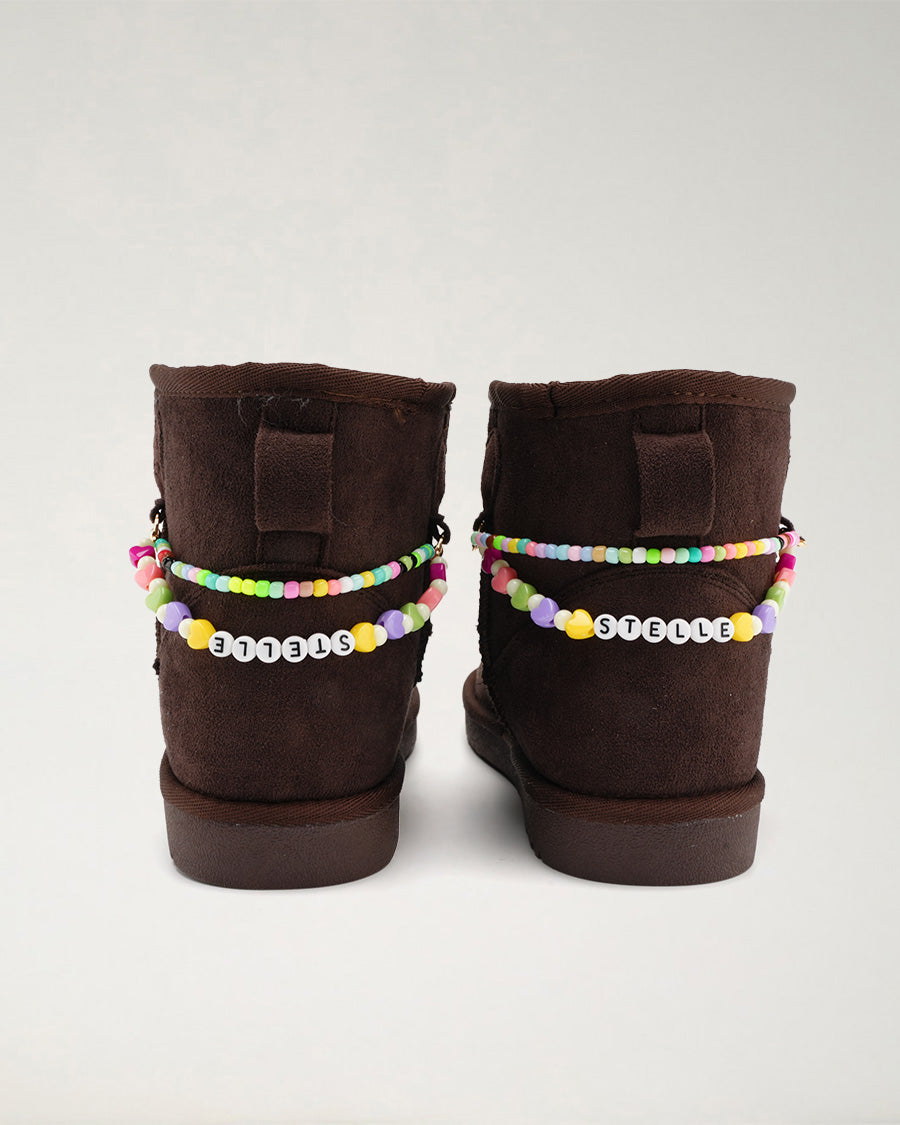 Kids Faux Show Short Suede Boots in Espresso