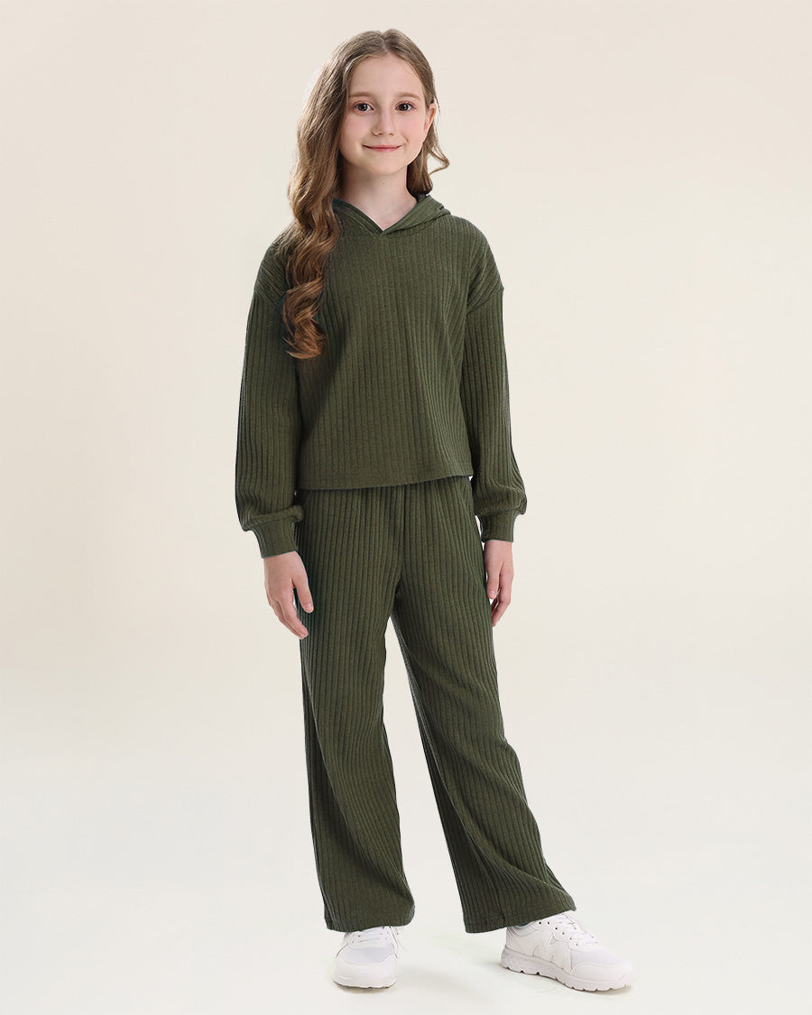 Olive Green Go with the Flow Kids Lounge Set
