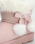 Fluff Stuff Kids Suede Boots in Pink