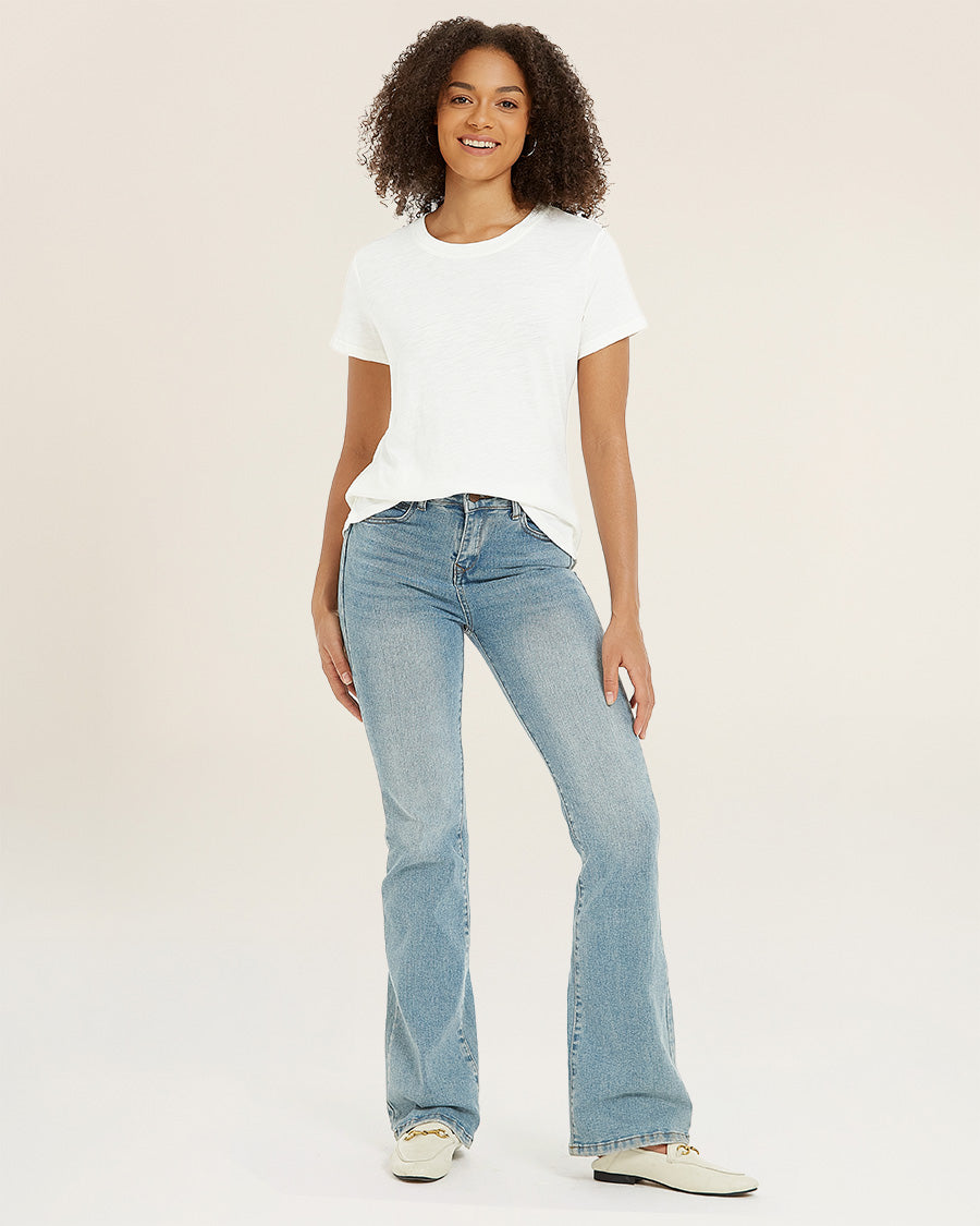 Off White Short-Sleeve Cotton Slub T-Shirt