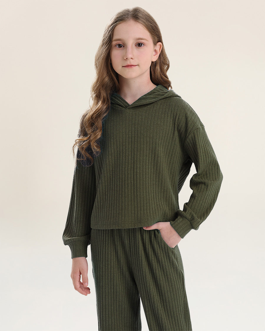 Olive Green Go with the Flow Kids Lounge Set