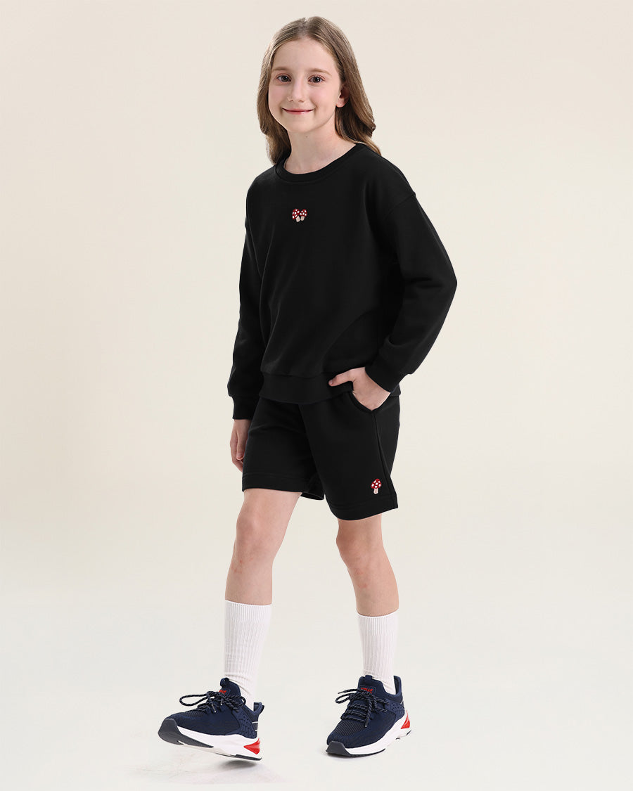 No Sweat Kids Matching Set in Black
