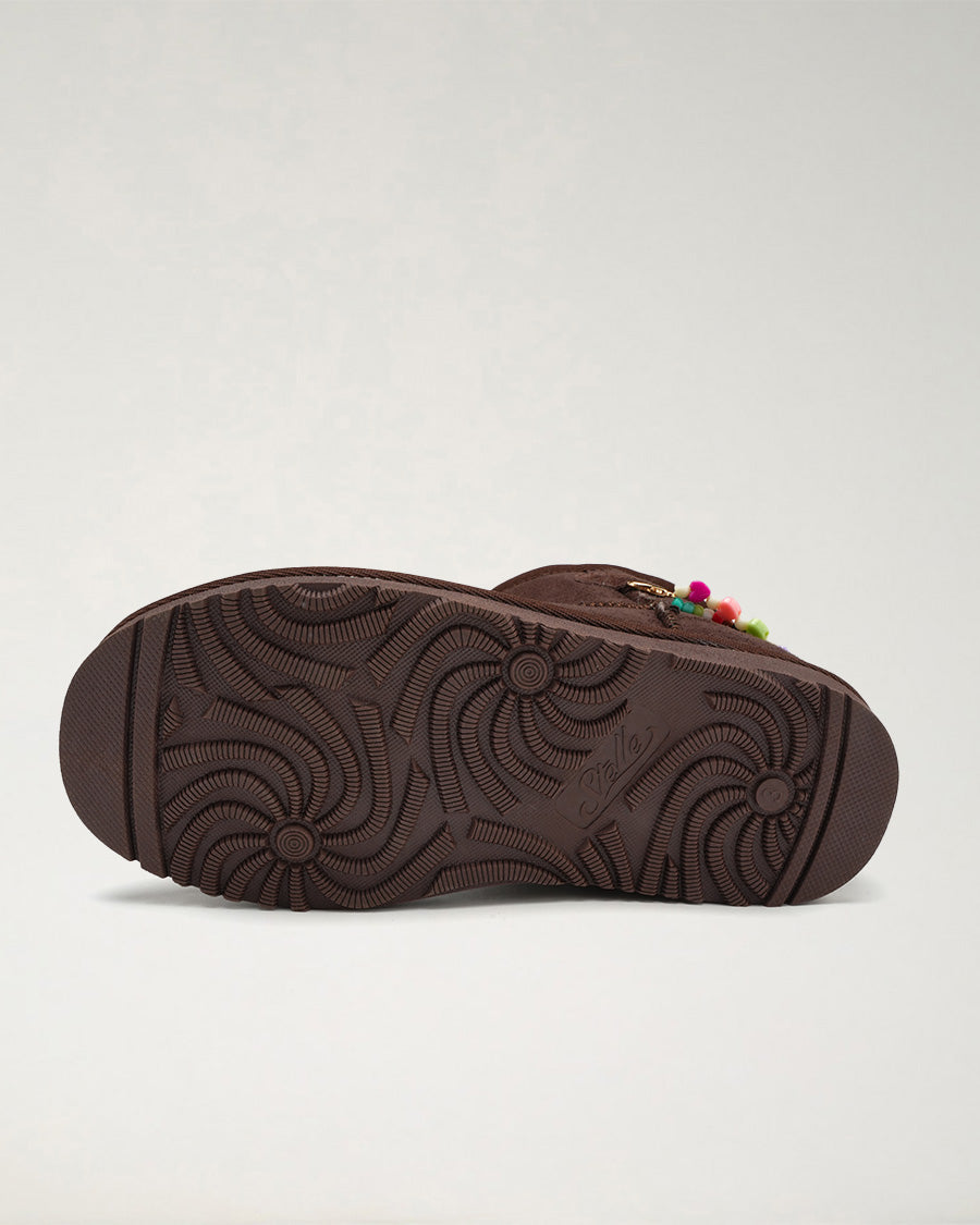 Kids Faux Show Short Suede Boots in Espresso
