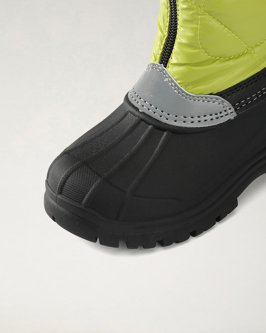 Neon Green Kids Snow Much Fun Winter Boots
