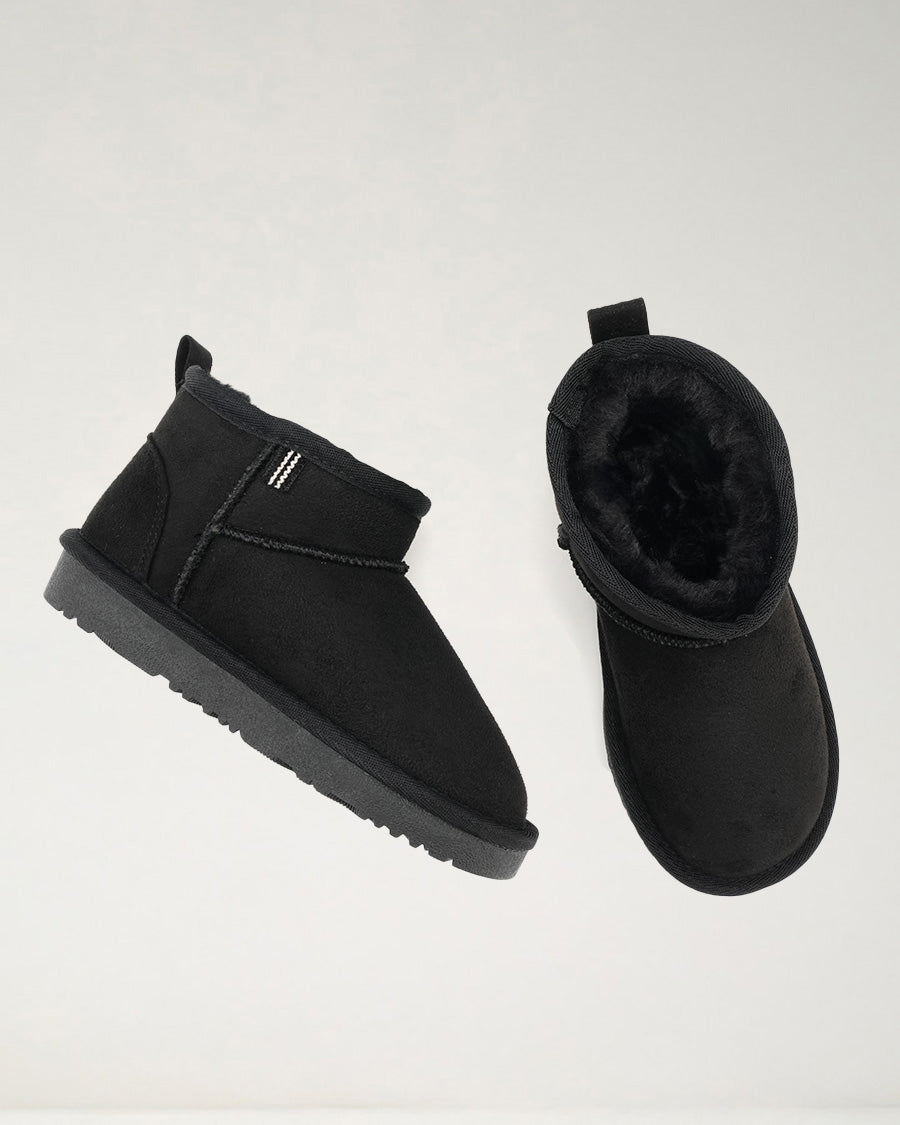Black Short N' Sweet Kids Suede Boots