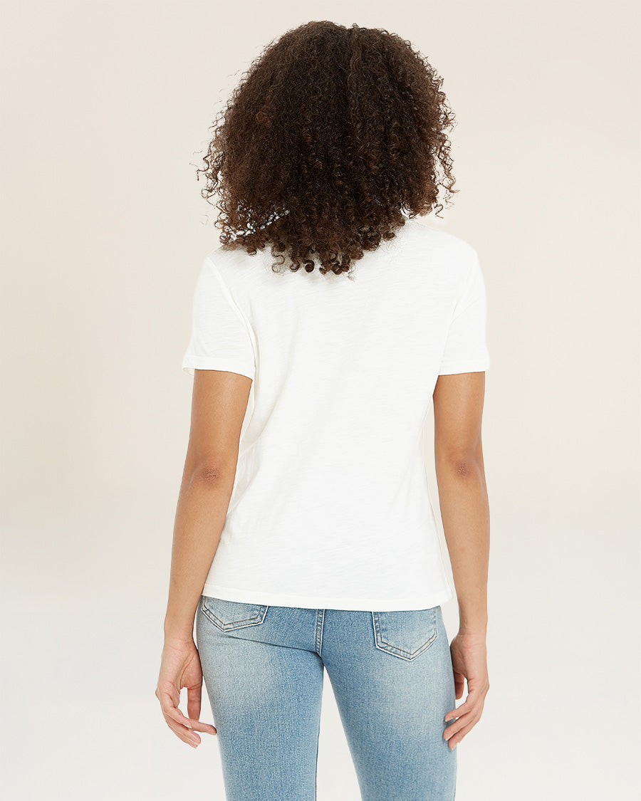 Off White Short-Sleeve Cotton Slub T-Shirt