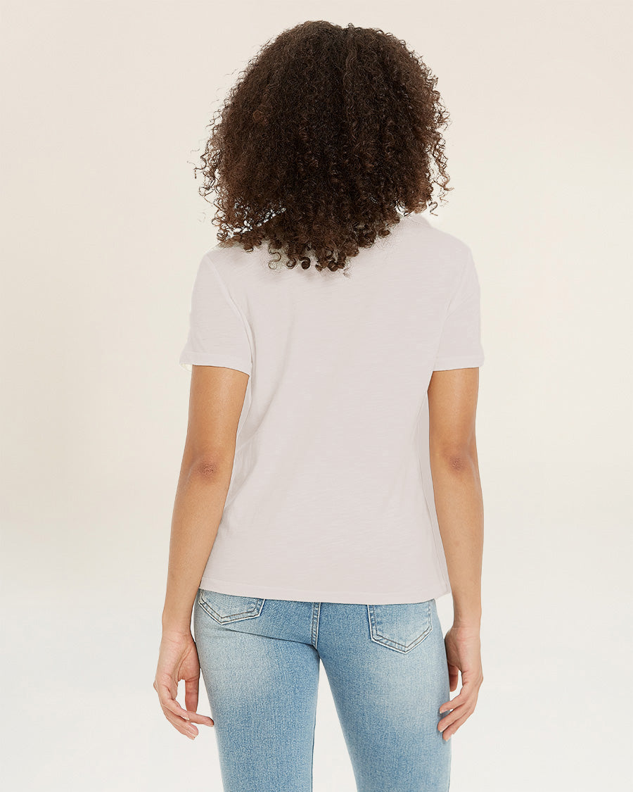 Oat Milk Short-Sleeve Cotton Slub T-Shirt