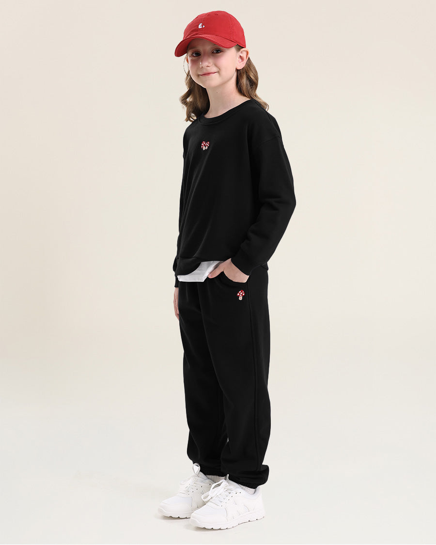 No Sweat Kids Matching Set in Black