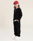 No Sweat Kids Matching Set in Black