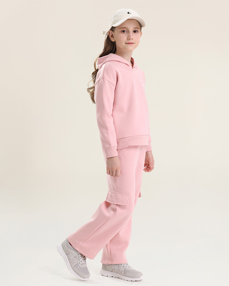 Pink Fleece Out Kids Matching Sweat Set