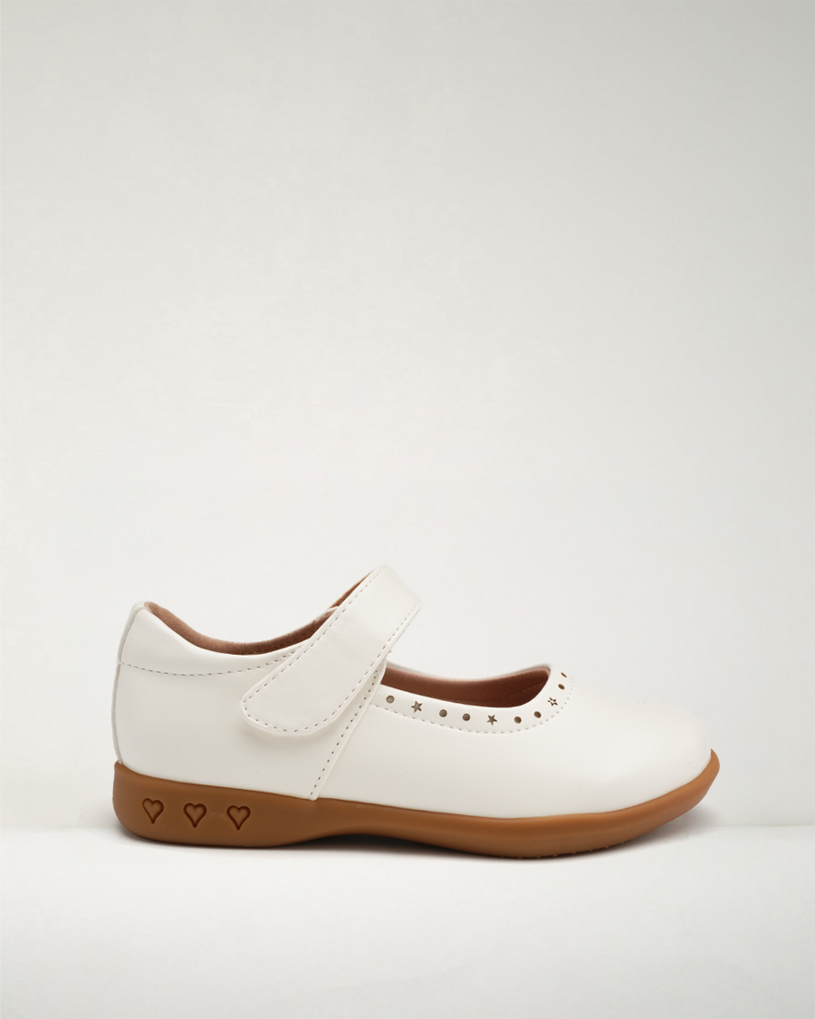 Girls Classic Mary Jane Uniform Shoes in White
