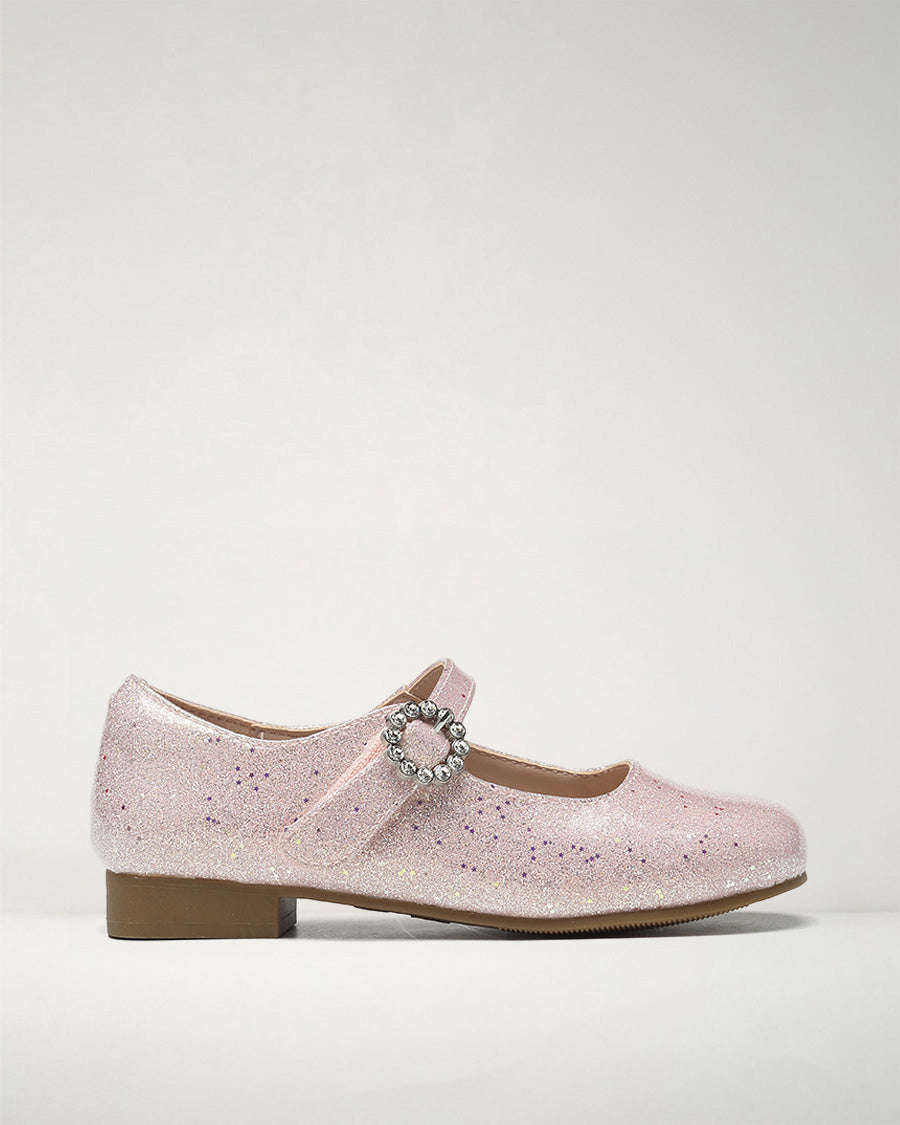 Blush Glimmer Girls Low-Heel Dress Shoes