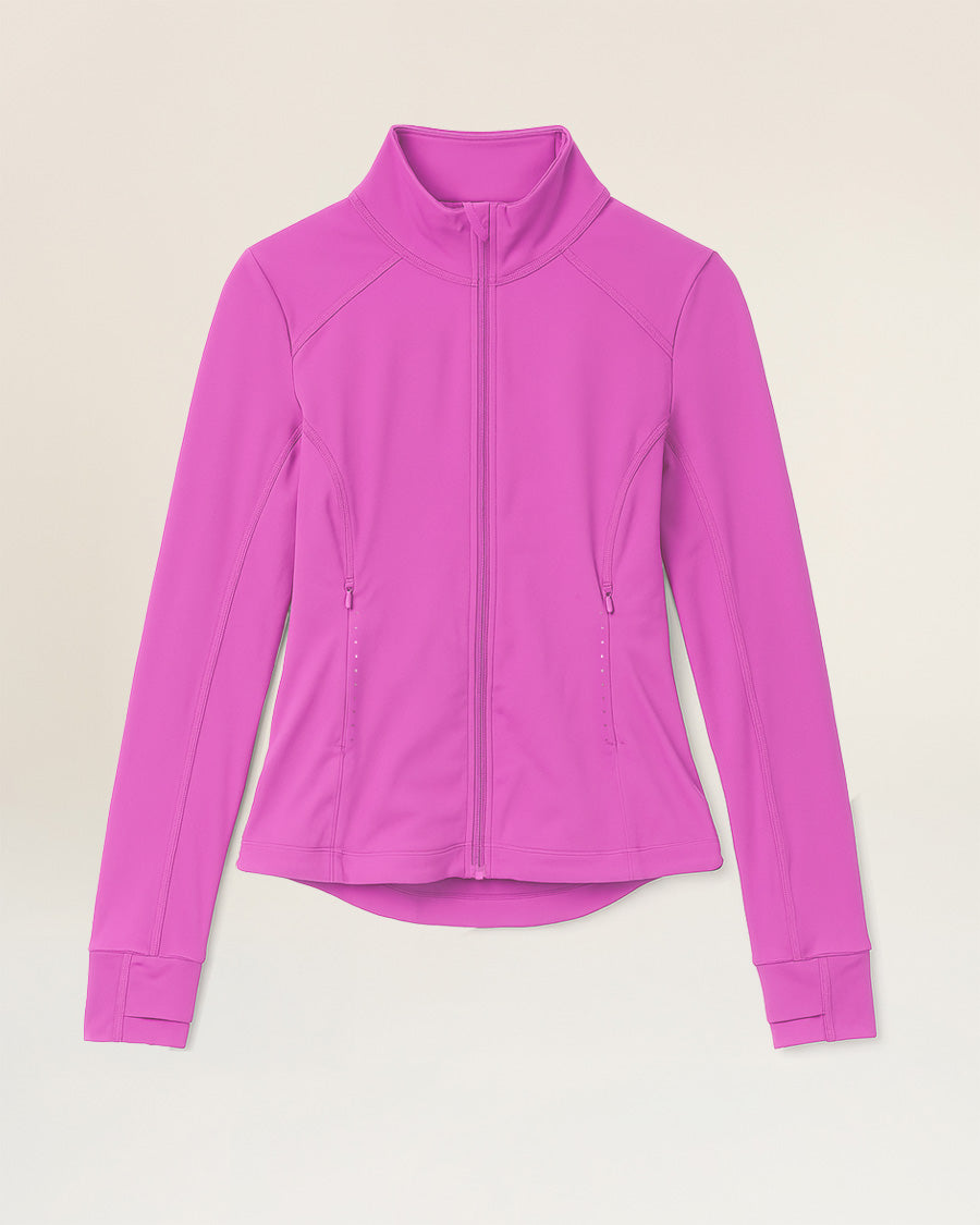 Electric Fuchsia Slim-Fit Athletic Jacket