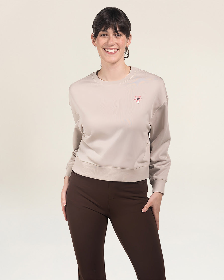 Oat Milk Crop Oversized Sweatshirt