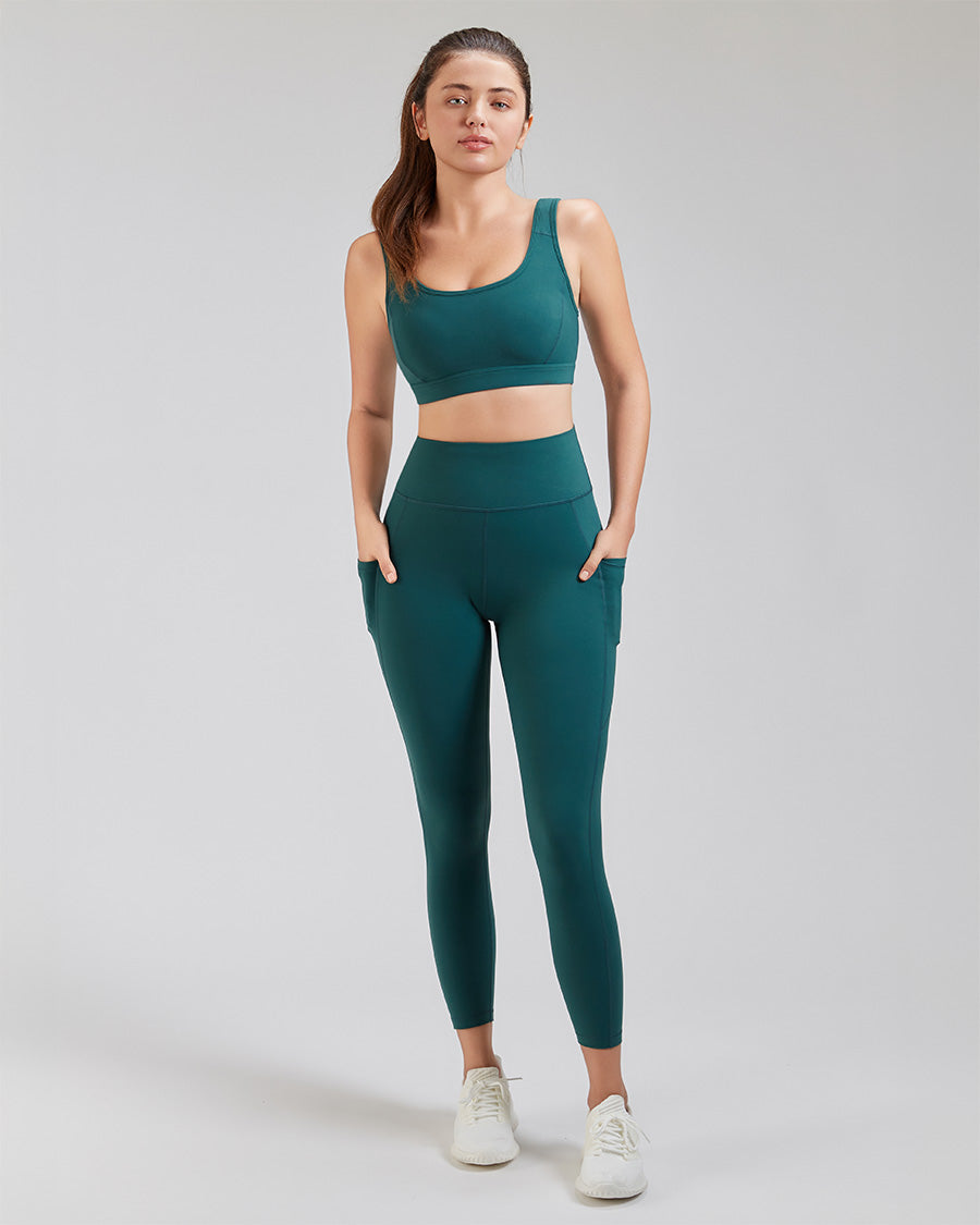 Forest Green SoftLuxe Yoga Pants with Pockets