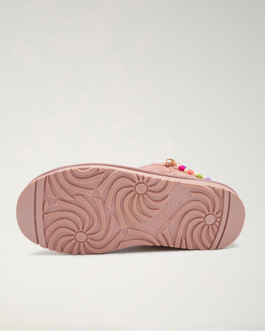 Kids Faux Show Short Suede Boots in Pink