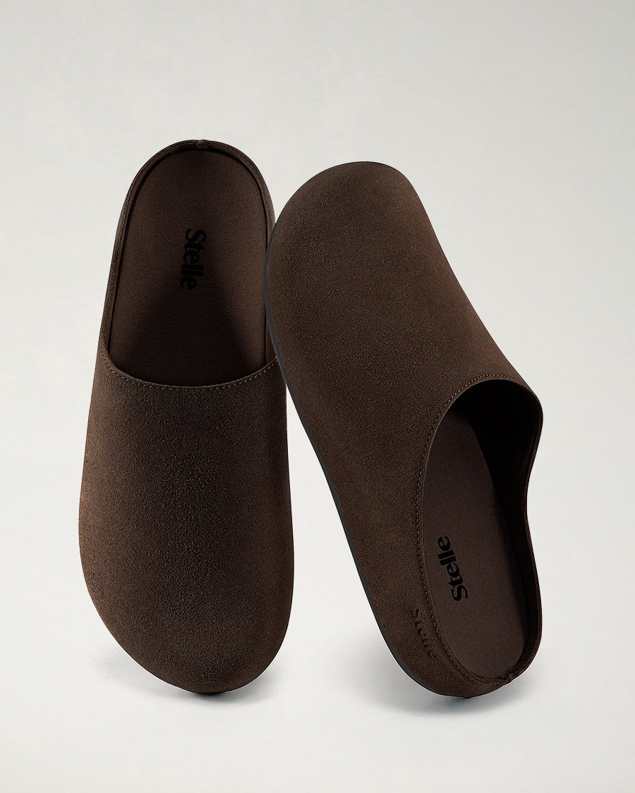 Espresso Suede Slip-On Clogs