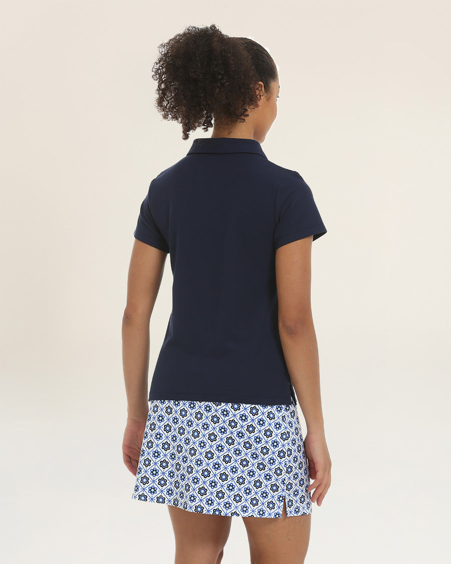 Navy V-Neck Polo