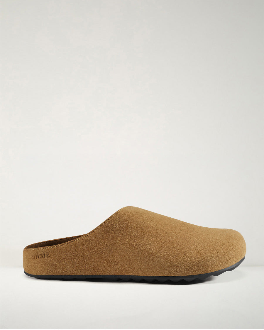 Caramel Suede Slip-On Clogs