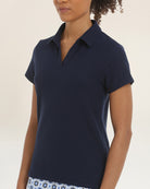 Navy V-Neck Polo
