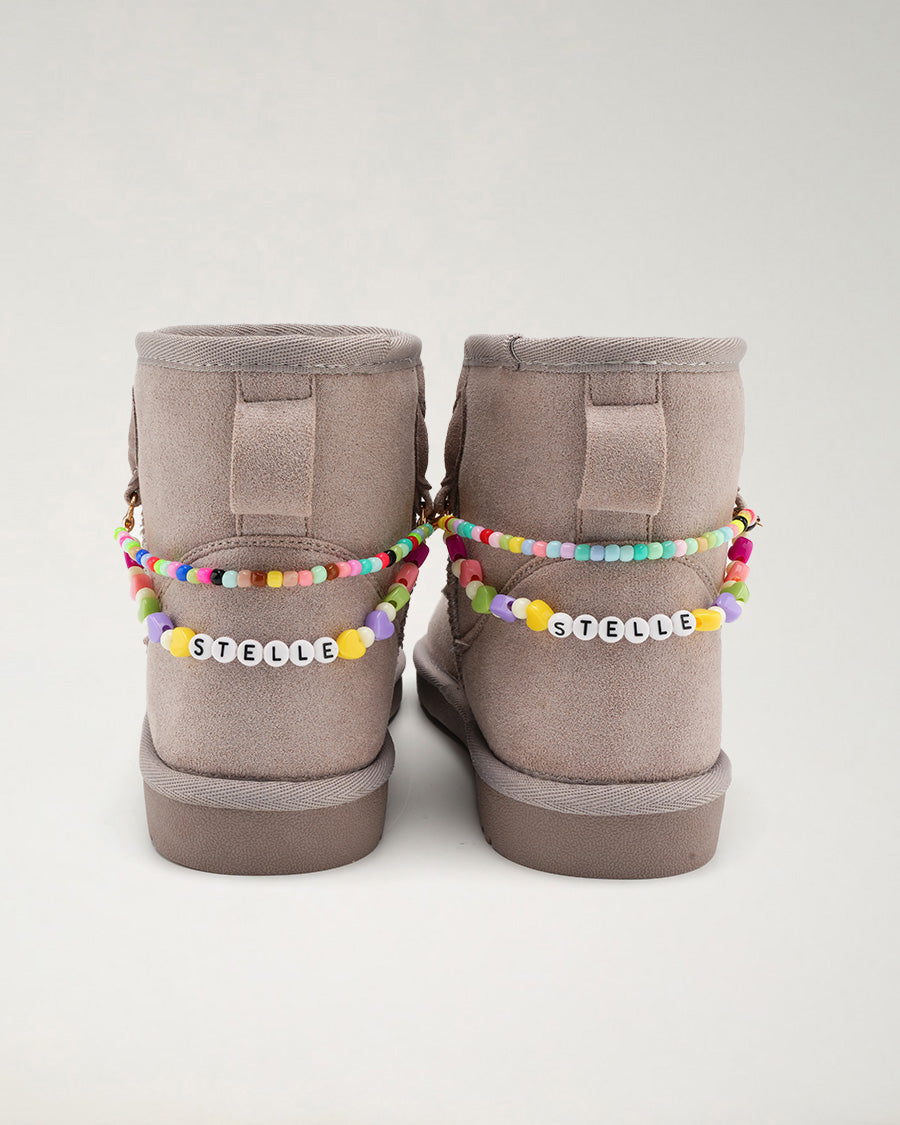 Kids Faux Show Short Suede Boots in Grey