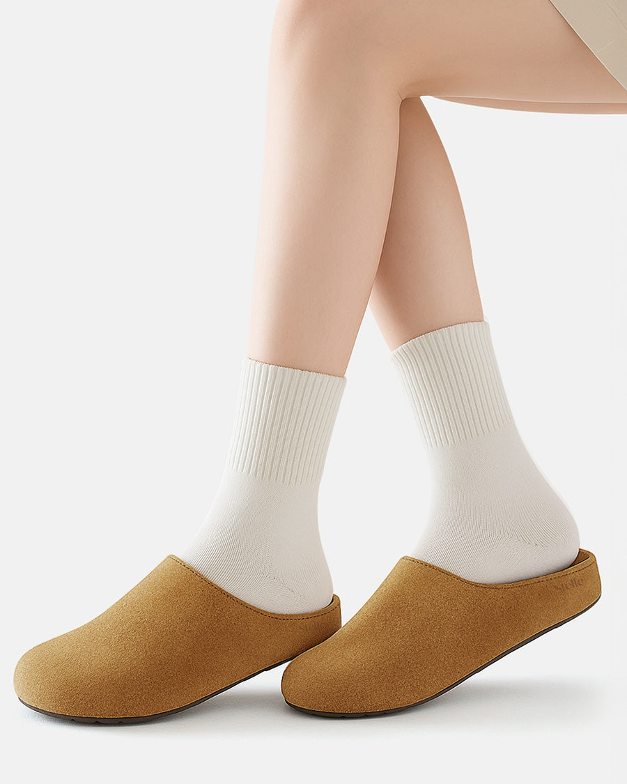 Caramel Suede Slip-On Clogs